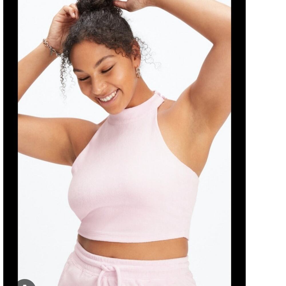 Fabletics Pink Terry Built-In Bra Tank size XXL